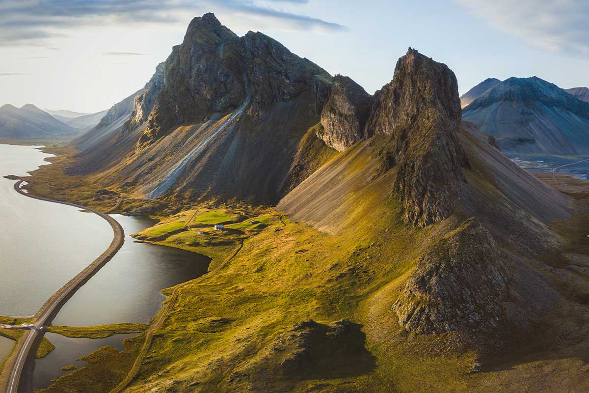 Vestrahorn iceland from above